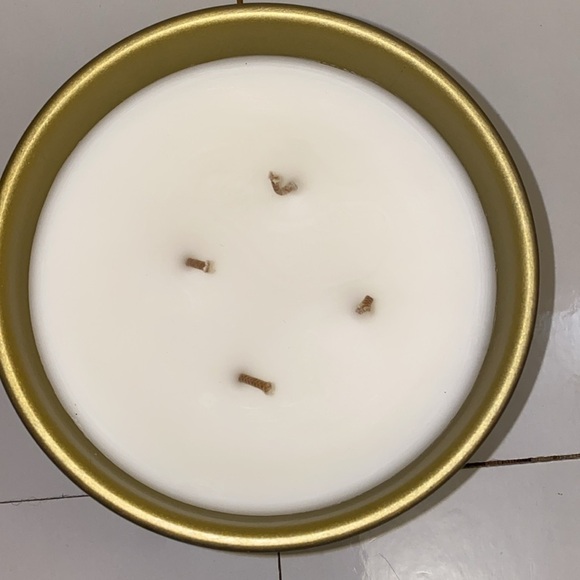 Hearth & Hand brass lidded 20 OZ. Pampas scented candle. 5”by3”. - Picture 2 of 8